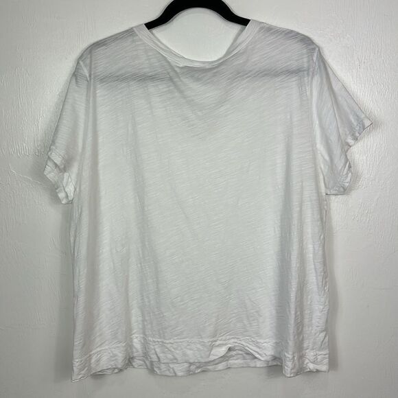 Fresh Produce White Heritage Fem Logo V Neck Cotton Top Size 1X - Picture 4 of 9